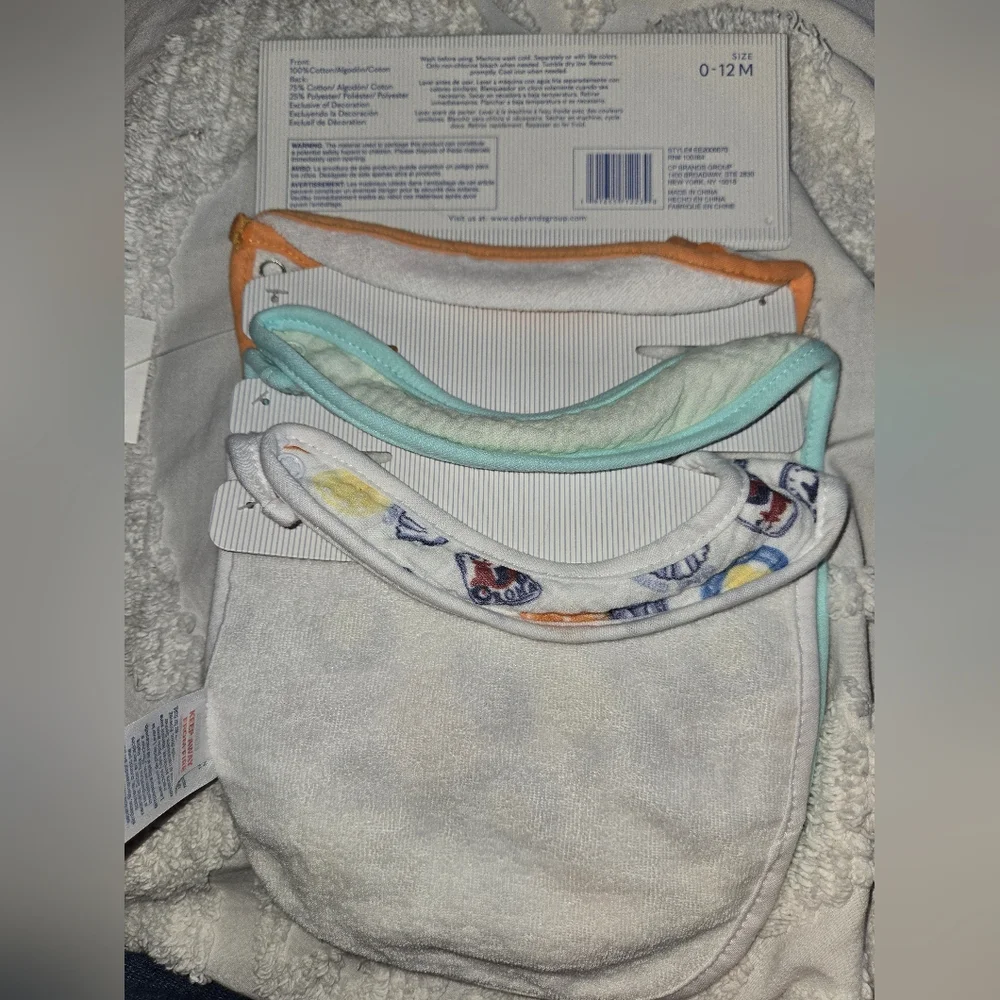 La Dolce Vita By Chickpea 3 Pack Bibs Soft Absorbant Snap Closure